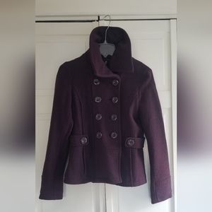 Womens Woolen, Deep Mauve, sz S double breasted trench waistcoat